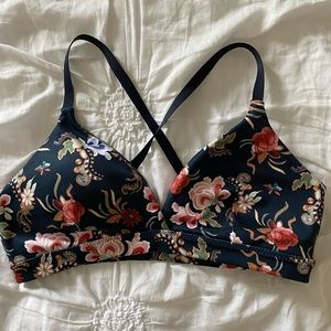 athleta floral bikini top